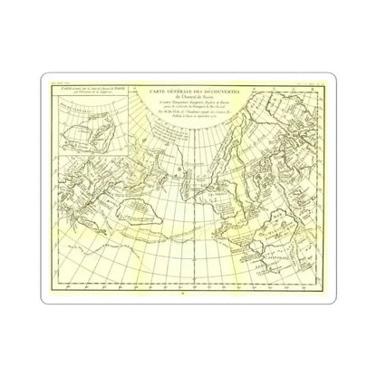 Carte Generale des Decouvertes de l'Amiral de Fonte (1762) (Map) STICKER Vinyl Kiss-Cut Decal 3 Inch White - The Sticker Space