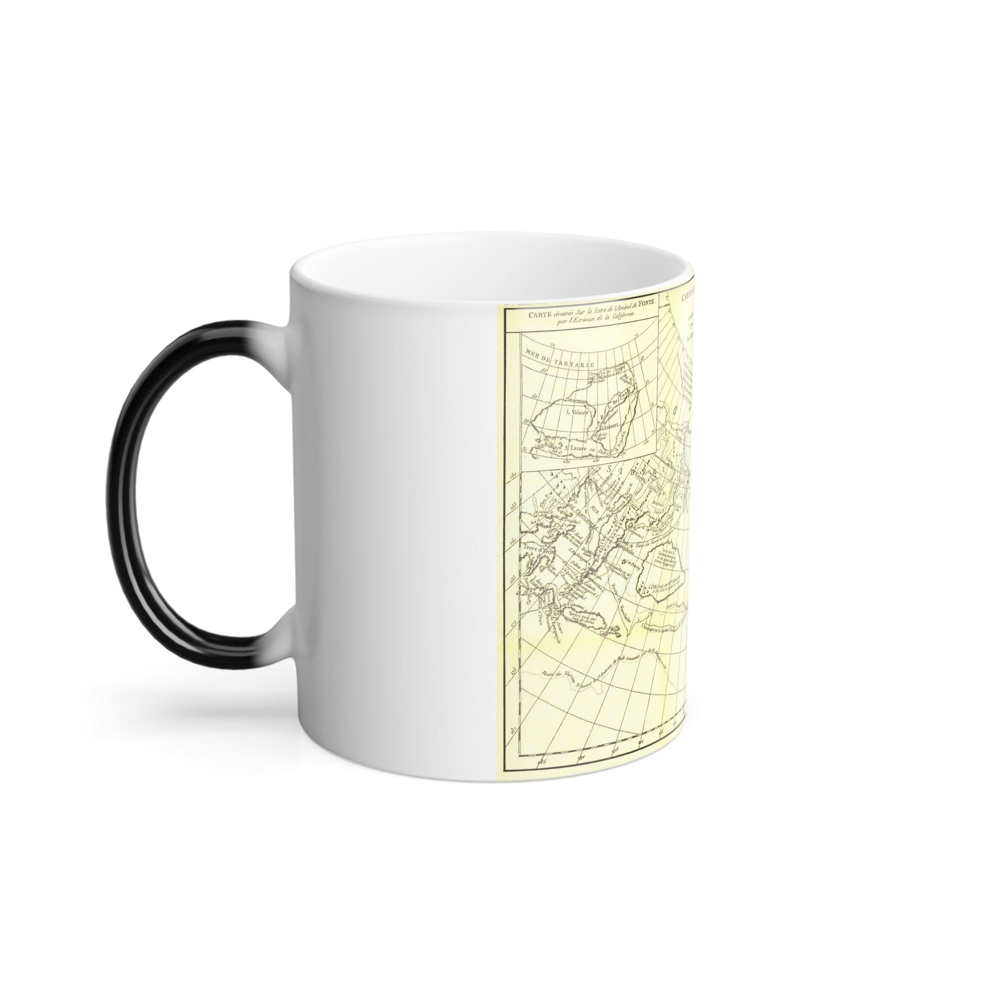 Carte Generale des Decouvertes de l'Amiral de Fonte (1762) (Map) Color Changing Mug 11oz-11oz-The Sticker Space