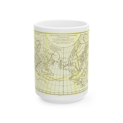 Carte Generale des Decouvertes de l'Amiral de Fonte (1762) (Map) White Coffee Mug-15oz-The Sticker Space