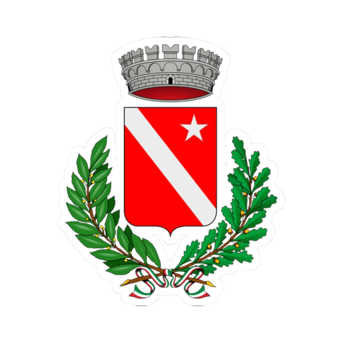 Cartignano-Stemma (Italy) (Coat of Arms) STICKER Vinyl Kiss-Cut Decal 2 Inch White - The Sticker Space