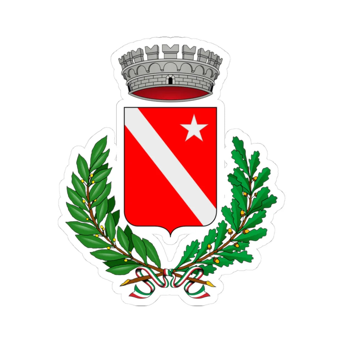 Cartignano-Stemma (Italy) (Coat of Arms) STICKER Vinyl Kiss-Cut Decal 3 Inch White - The Sticker Space