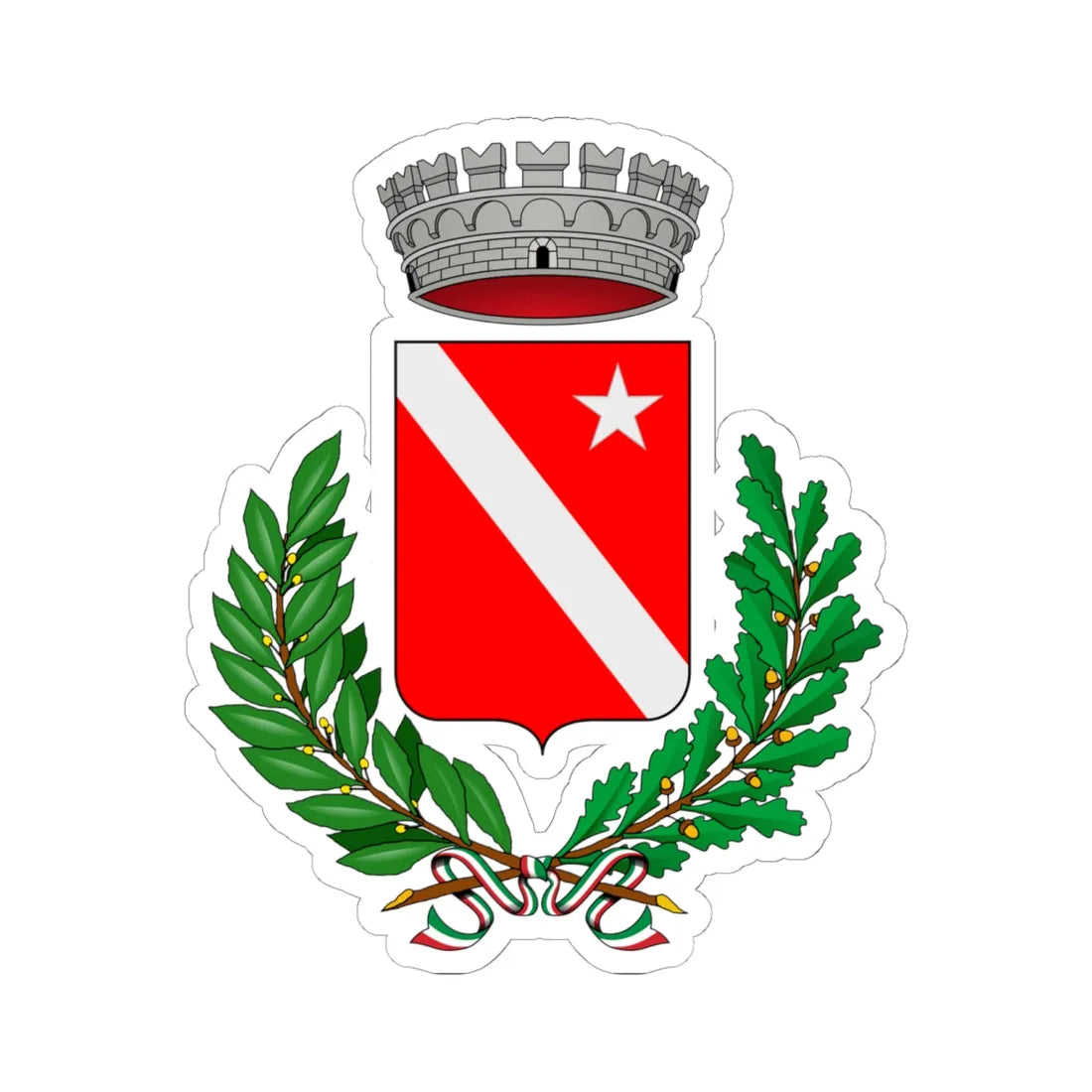 Cartignano-Stemma (Italy) (Coat of Arms) STICKER Vinyl Kiss-Cut Decal 6 Inch White - The Sticker Space