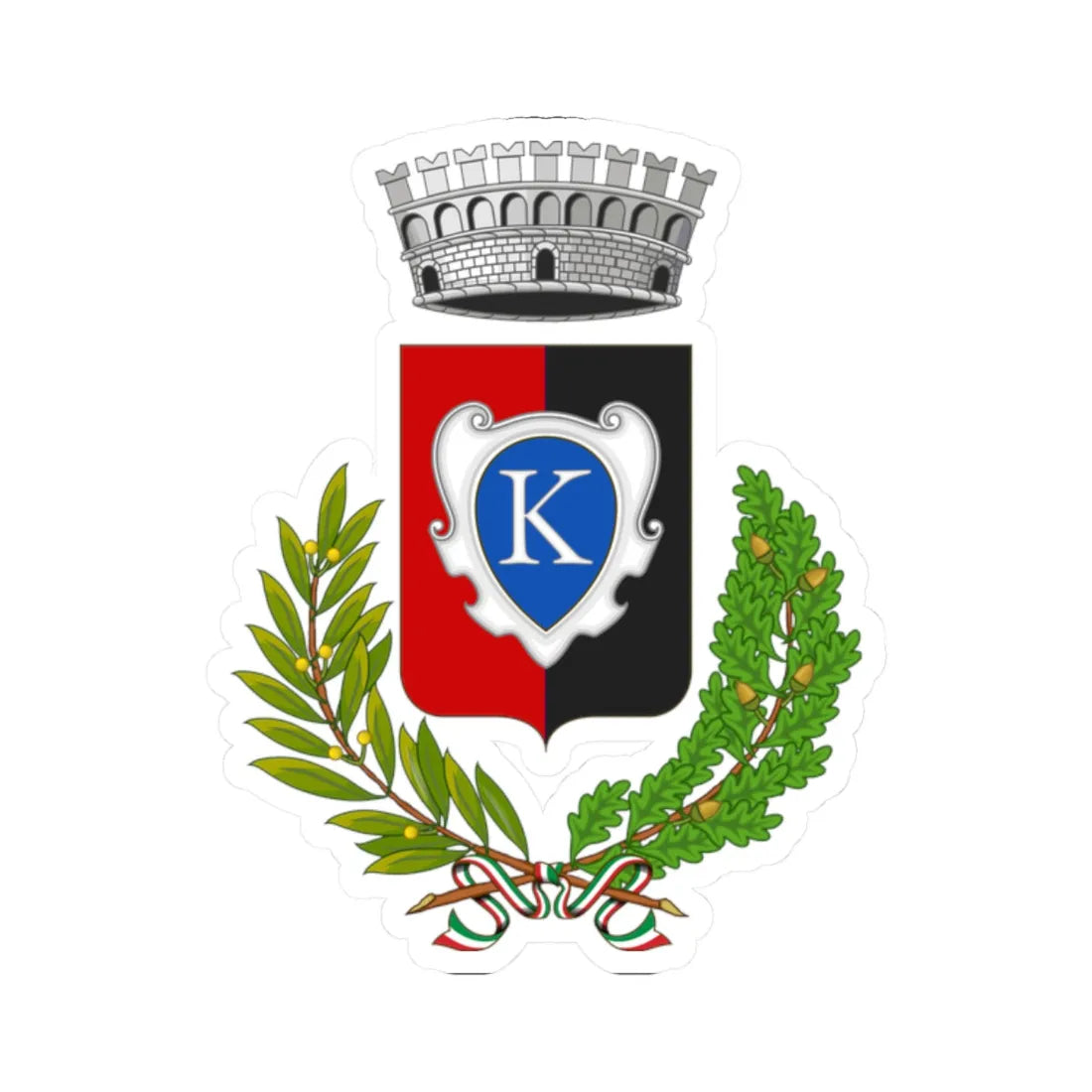 Casacalenda-Stemma (Italy) (Coat of Arms) STICKER Vinyl Kiss-Cut Decal 2 Inch White - The Sticker Space