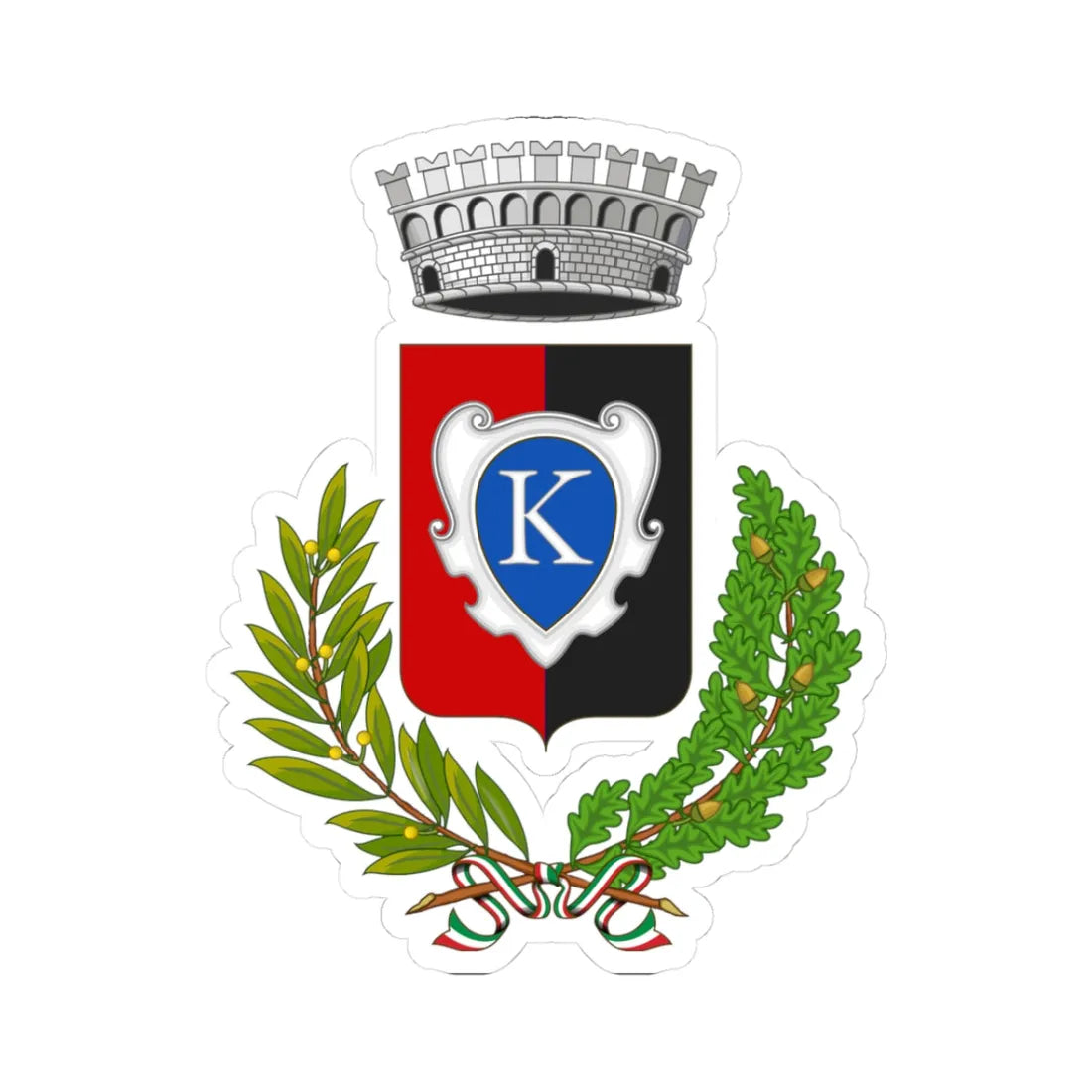 Casacalenda-Stemma (Italy) (Coat of Arms) STICKER Vinyl Kiss-Cut Decal 3 Inch White - The Sticker Space