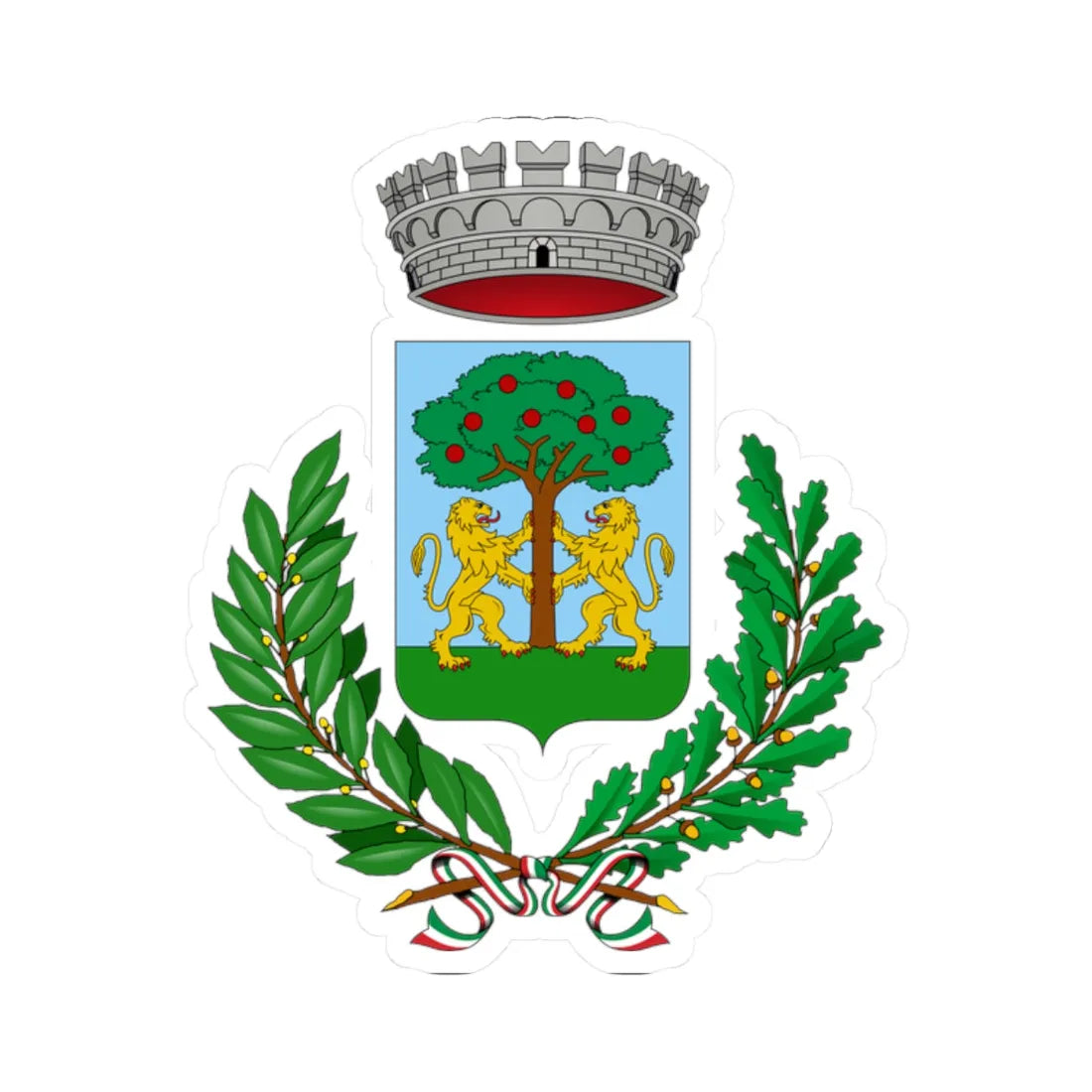 Casalbordino-Stemma (Italy) (Coat of Arms) STICKER Vinyl Kiss-Cut Decal 2 Inch White - The Sticker Space