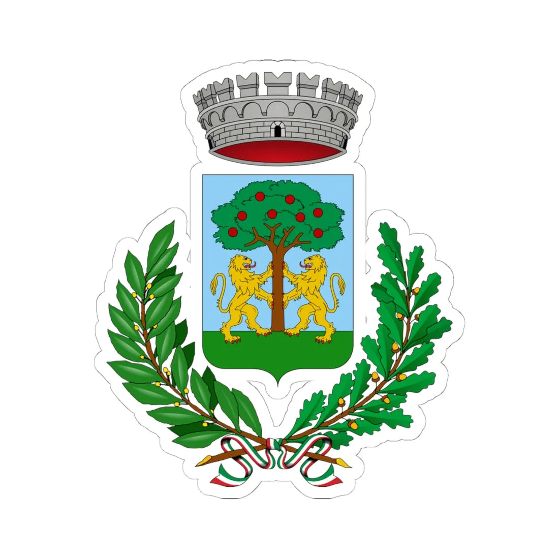 Casalbordino-Stemma (Italy) (Coat of Arms) STICKER Vinyl Kiss-Cut Decal 6 Inch White - The Sticker Space