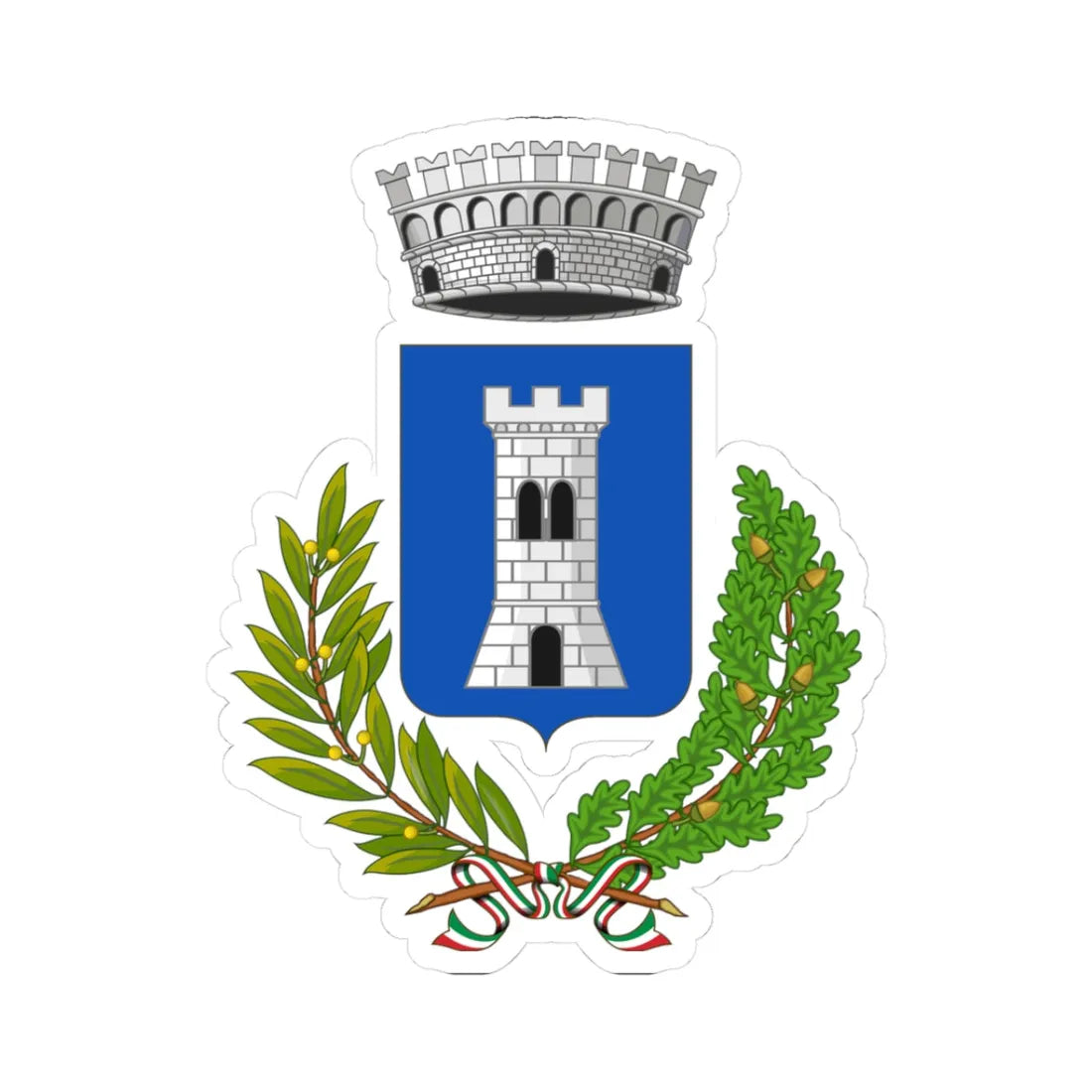 Casamassima-Stemma (Italy) (Coat of Arms) STICKER Vinyl Kiss-Cut Decal 3 Inch White - The Sticker Space