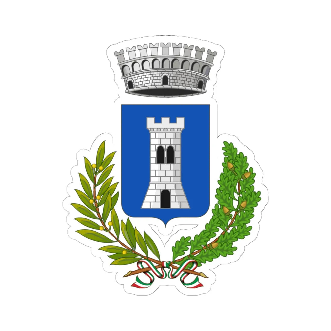 Casamassima-Stemma (Italy) (Coat of Arms) STICKER Vinyl Kiss-Cut Decal 6 Inch White - The Sticker Space