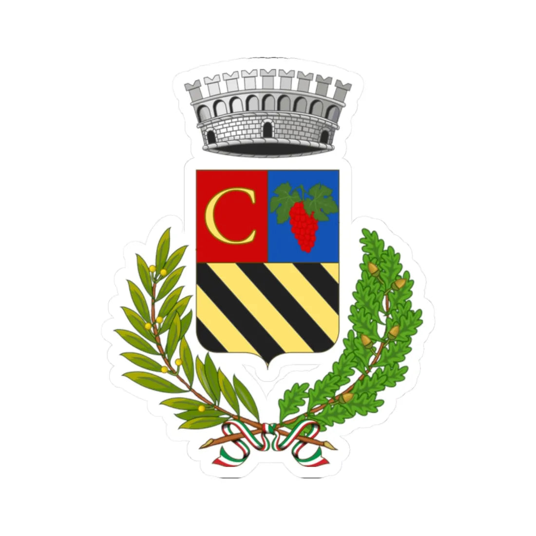 Casasco-Stemma (Italy) (Coat of Arms) STICKER Vinyl Kiss-Cut Decal 2 Inch White - The Sticker Space