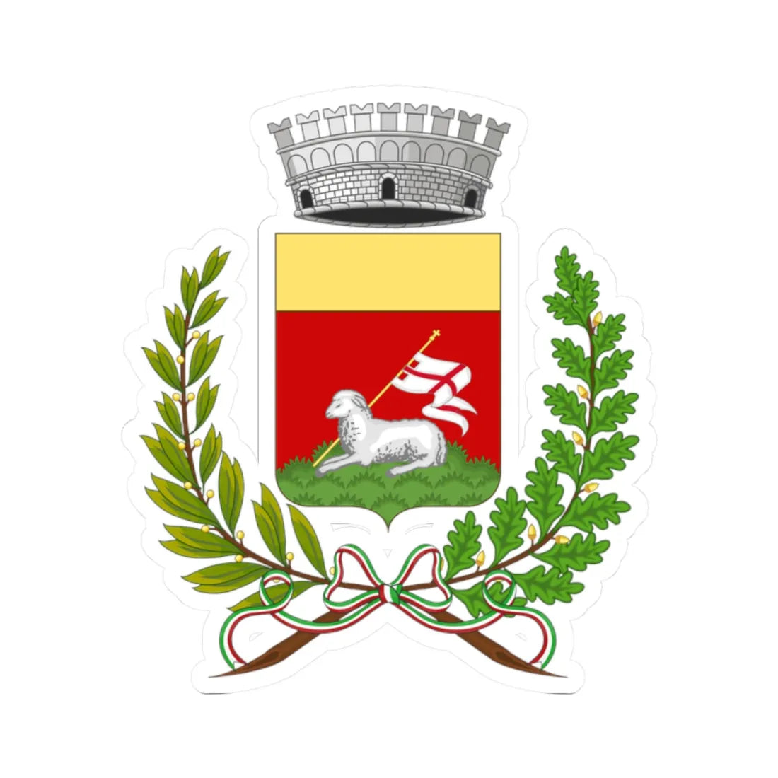 Casavatore-Stemma (Italy) (Coat of Arms) STICKER Vinyl Kiss-Cut Decal 2 Inch White - The Sticker Space