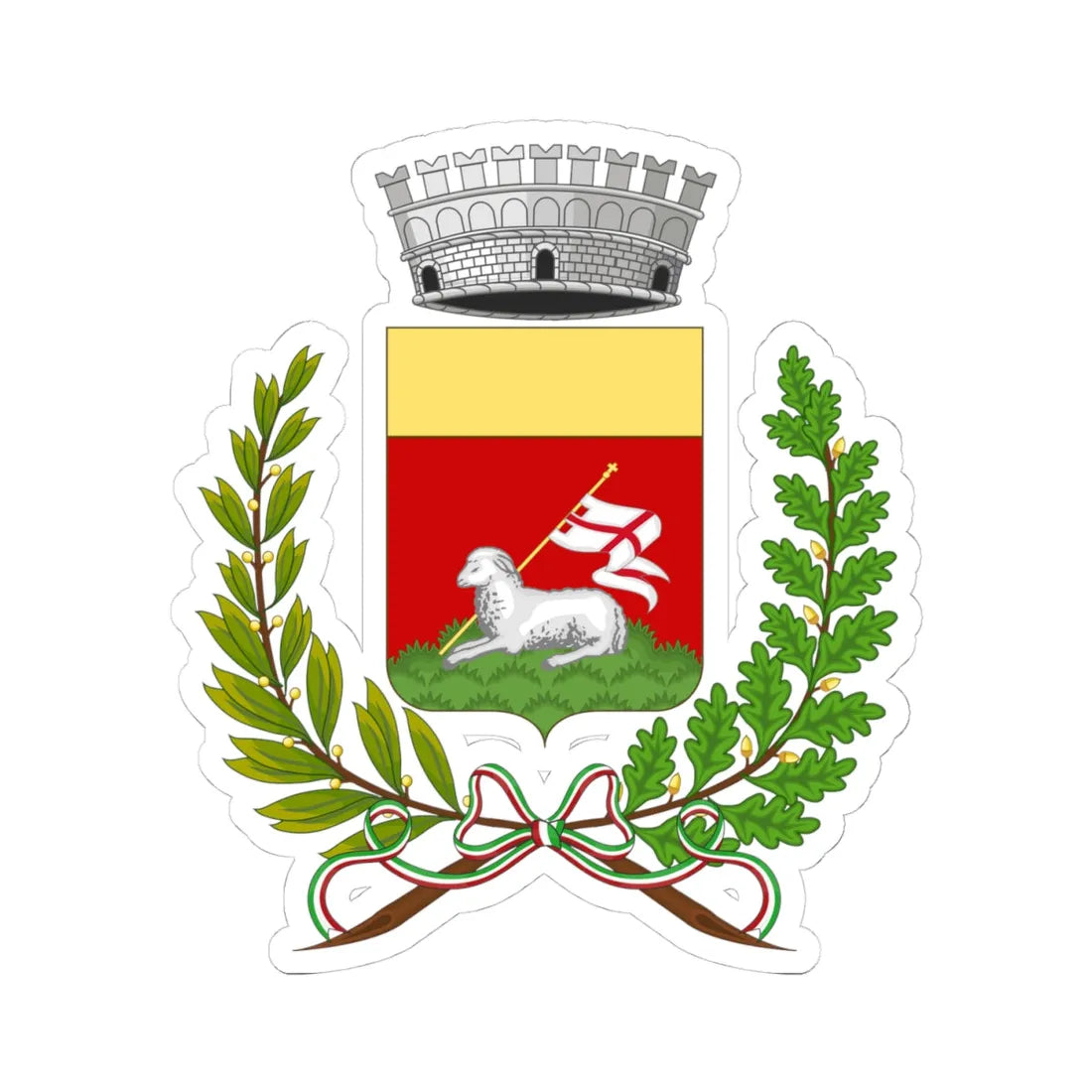 Casavatore-Stemma (Italy) (Coat of Arms) STICKER Vinyl Kiss-Cut Decal 4 Inch White - The Sticker Space