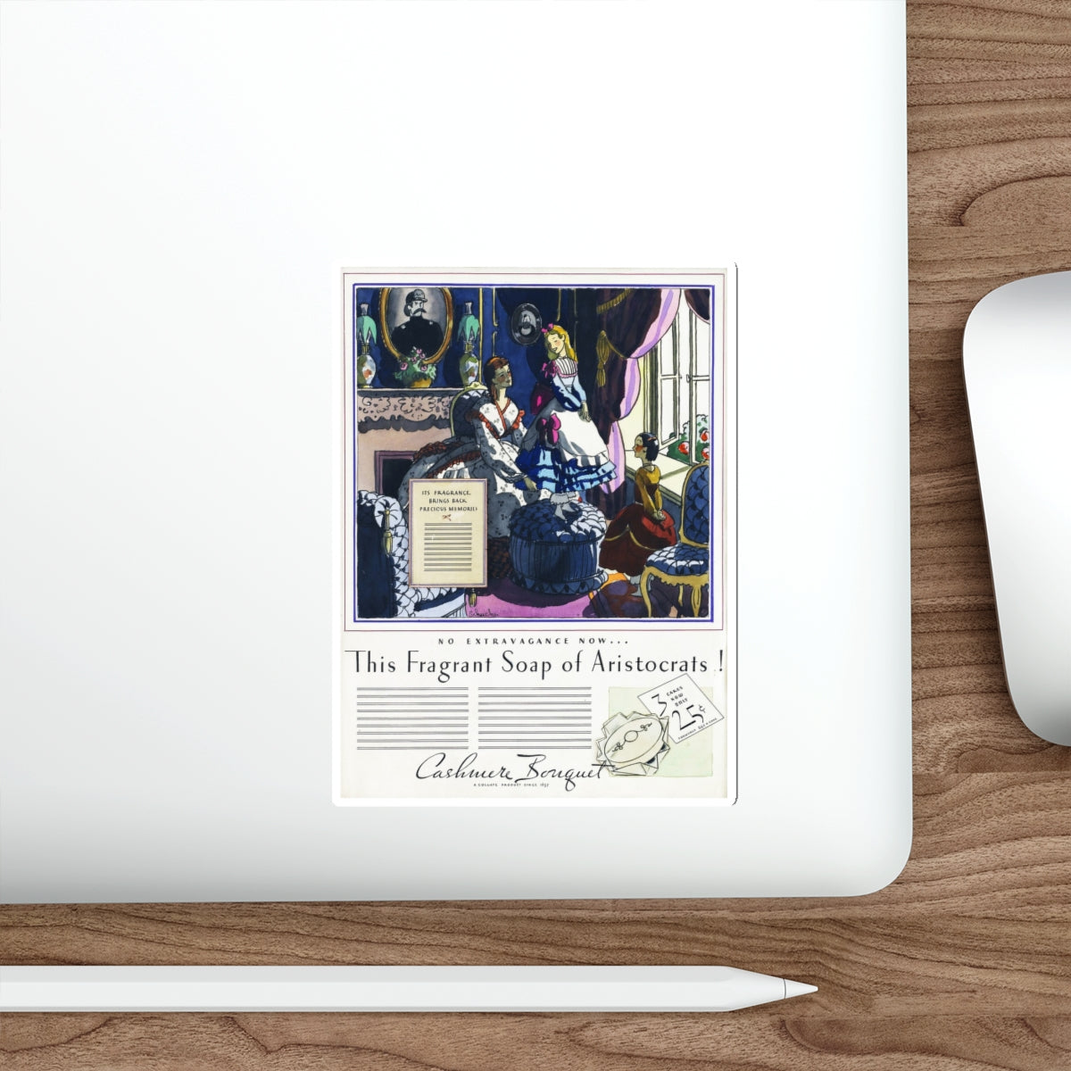 Cashmere Bouquet advertising art (Magazine Illustration) STICKER Vinyl Die-Cut Decal-The Sticker Space