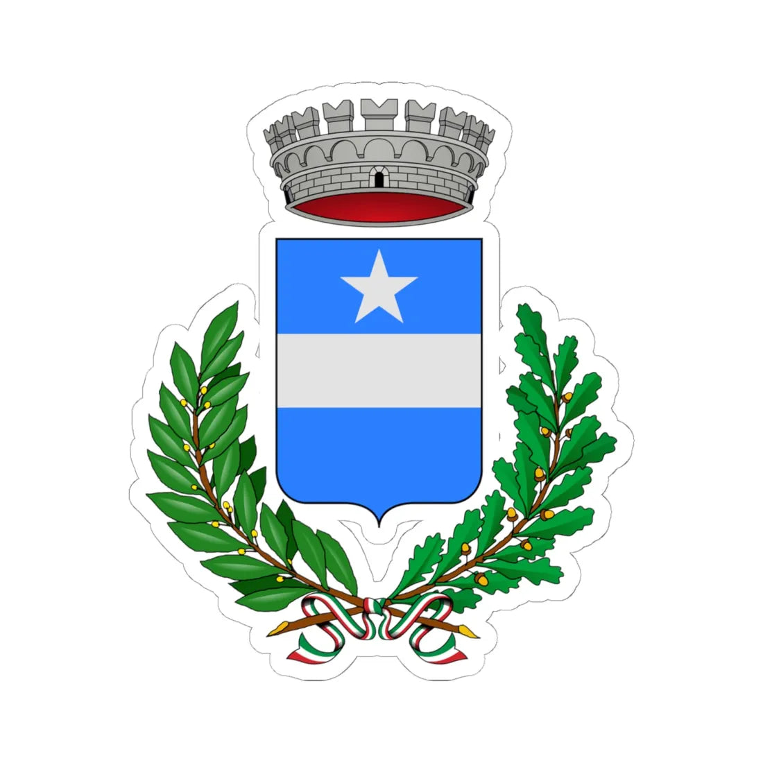 Casina-Stemma (Italy) (Coat of Arms) STICKER Vinyl Kiss-Cut Decal 6 Inch White - The Sticker Space