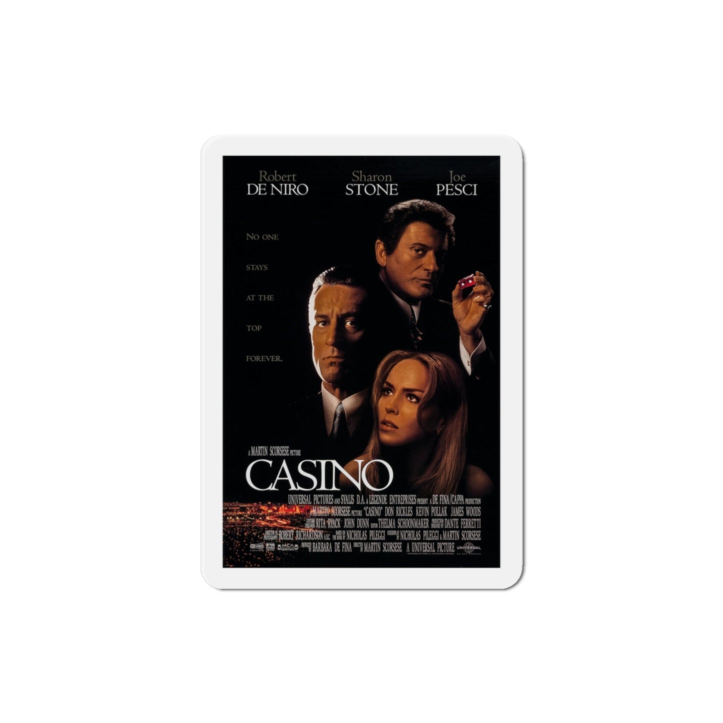 Casino 1995 Movie Poster Die-Cut Magnet-3" x 3"-The Sticker Space