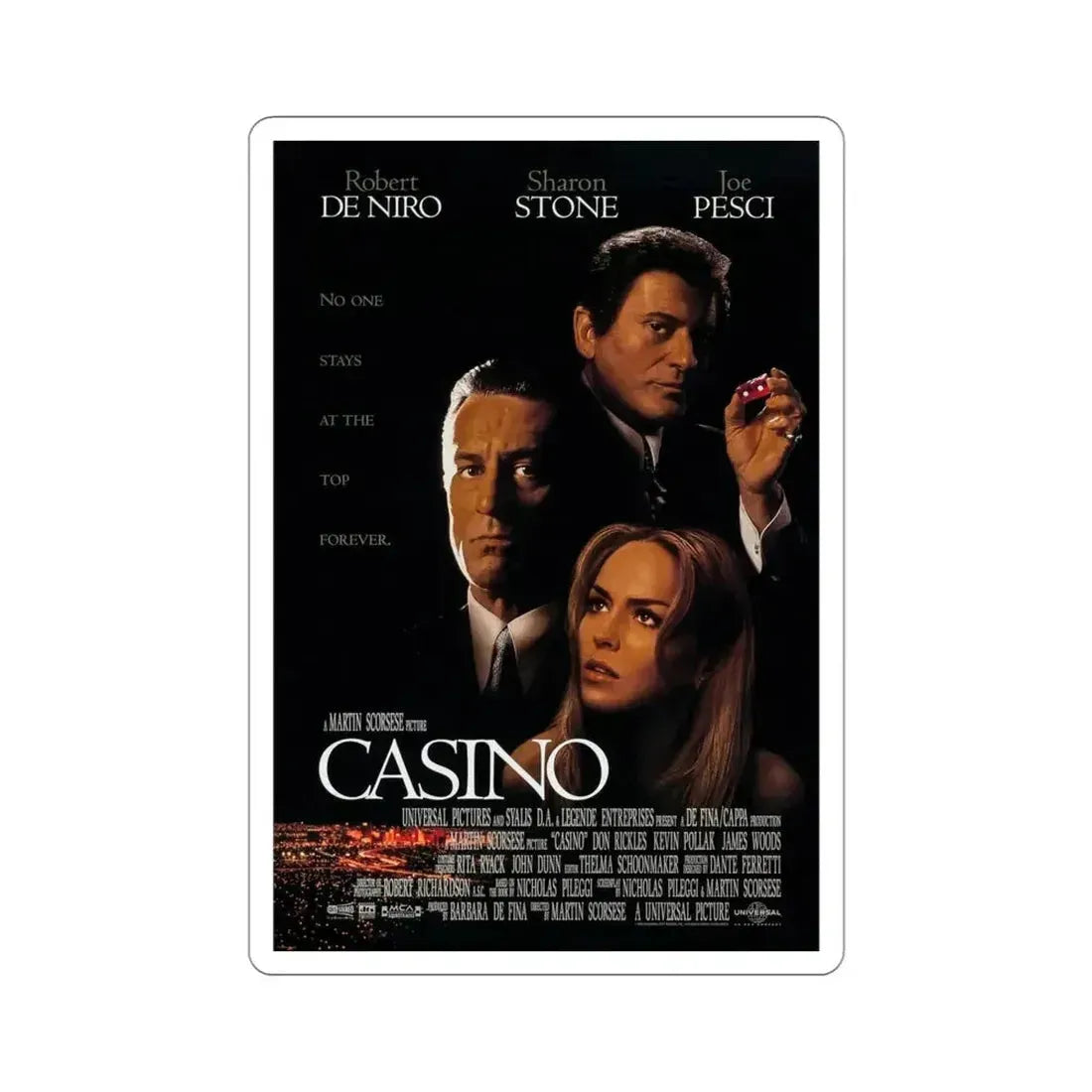 Casino 1995 Movie Poster STICKER Vinyl Die-Cut Decal - The Sticker Space
