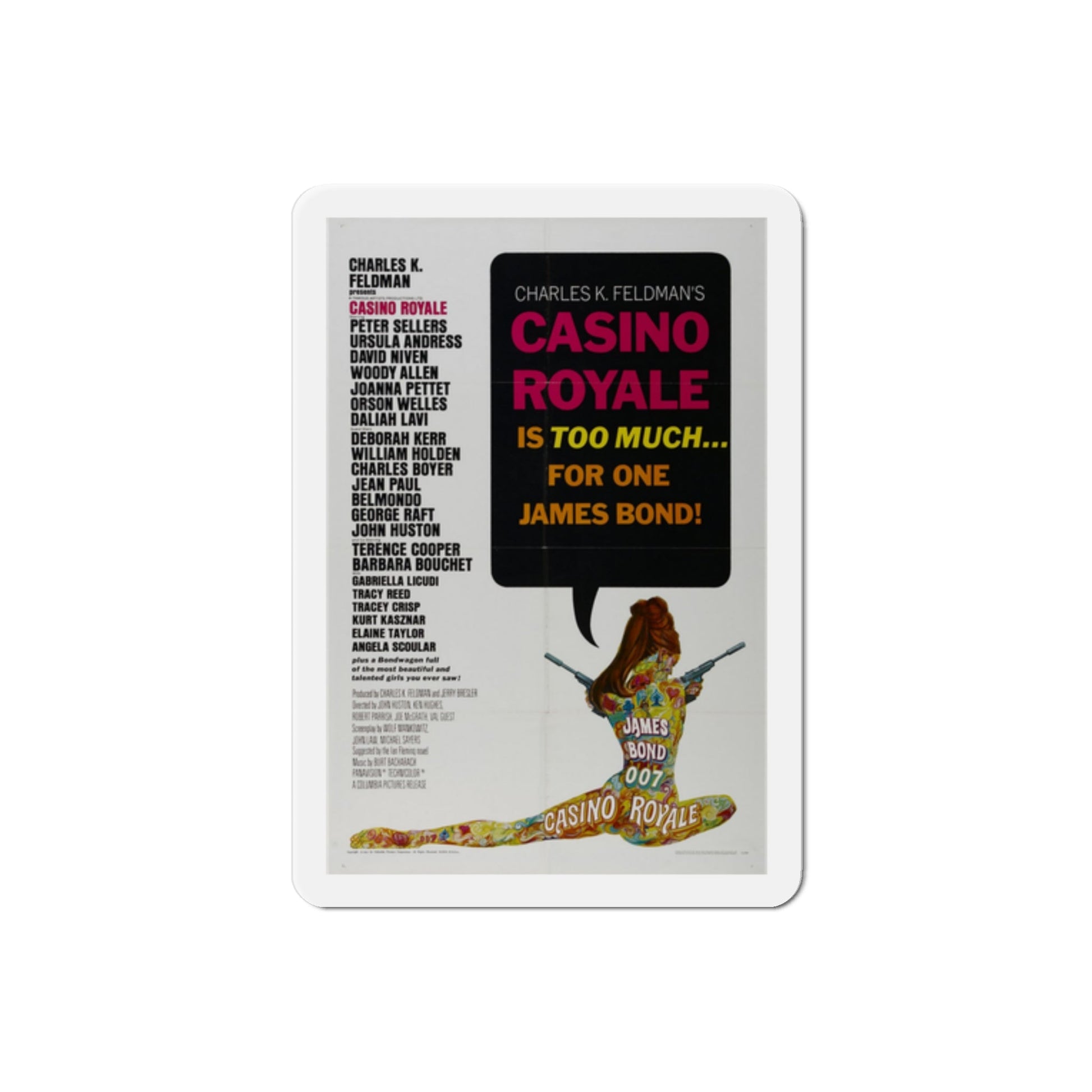 Casino Royale 1967 Movie Poster Die-Cut Magnet-2 Inch-The Sticker Space