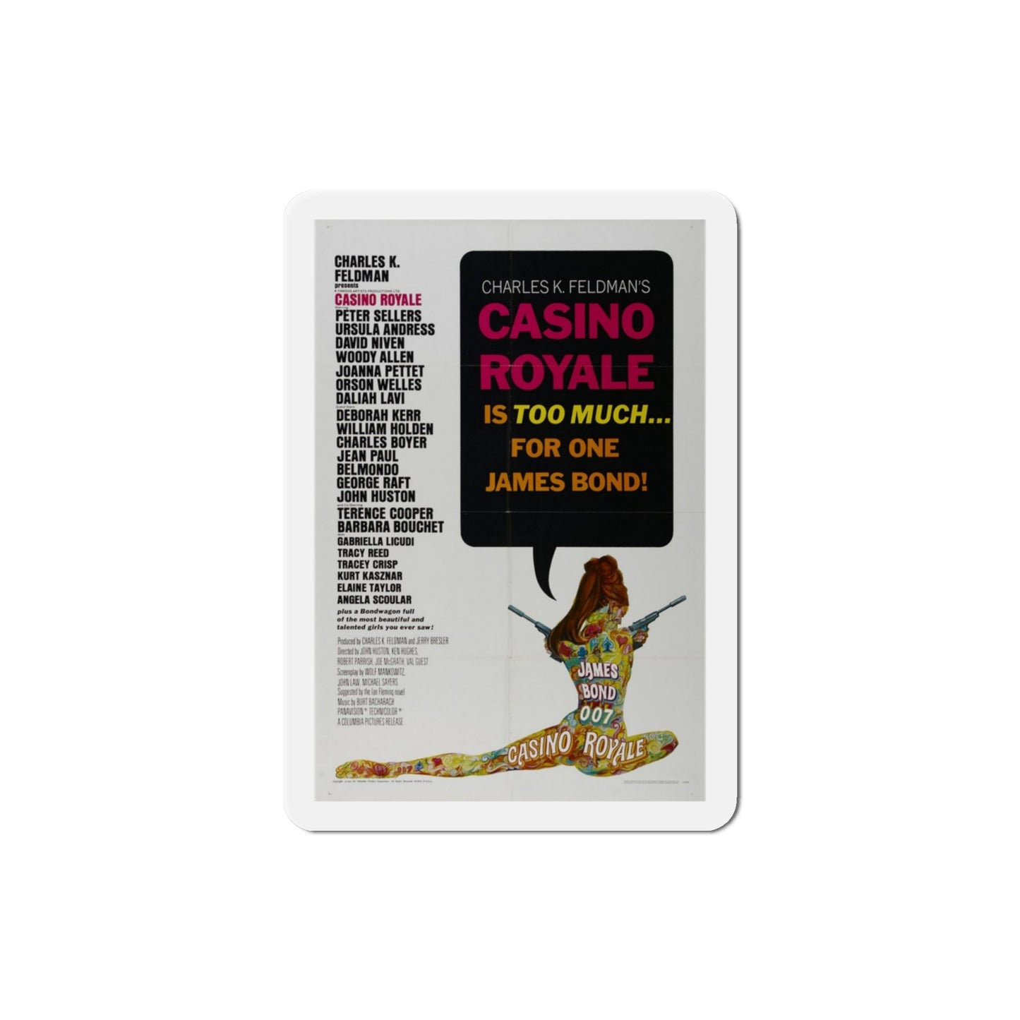 Casino Royale 1967 Movie Poster Die-Cut Magnet-3 Inch-The Sticker Space