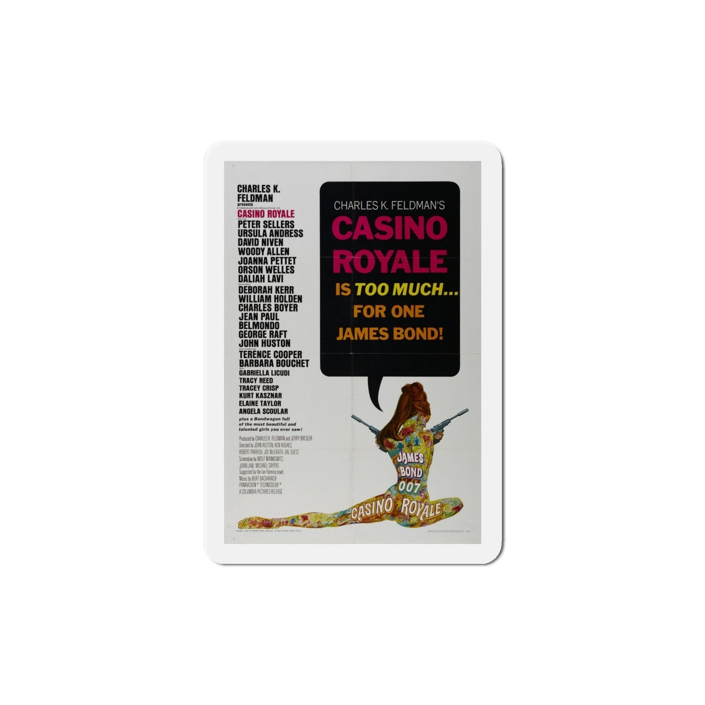 Casino Royale 1967 Movie Poster Die-Cut Magnet-6 Inch-The Sticker Space