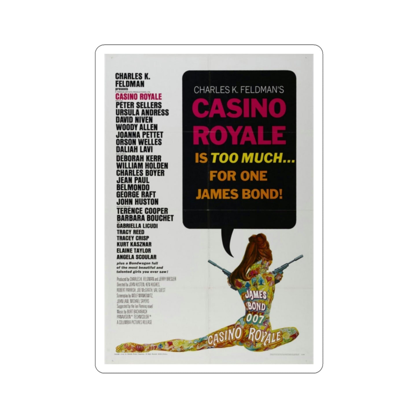 Casino Royale 1967 Movie Poster STICKER Vinyl Die-Cut Decal-2 Inch-The Sticker Space