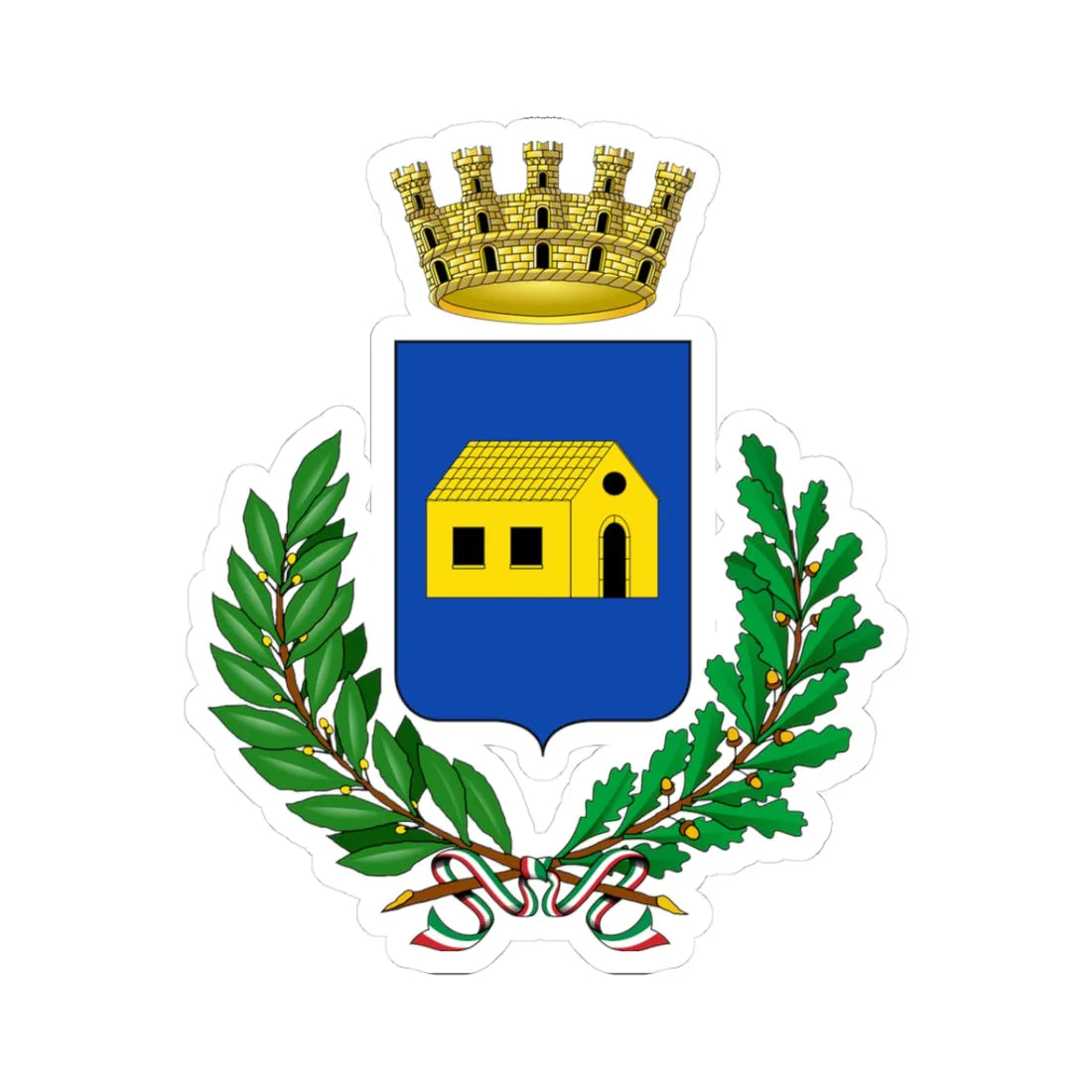 Casoria-Stemma (Italy) (Coat of Arms) STICKER Vinyl Kiss-Cut Decal 3 Inch White - The Sticker Space