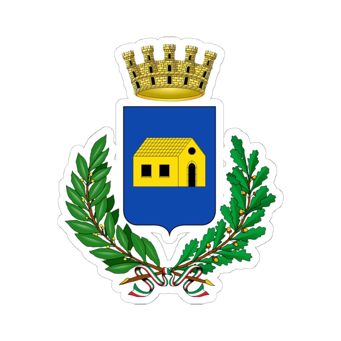 Casoria-Stemma (Italy) (Coat of Arms) STICKER Vinyl Kiss-Cut Decal 6 Inch White - The Sticker Space