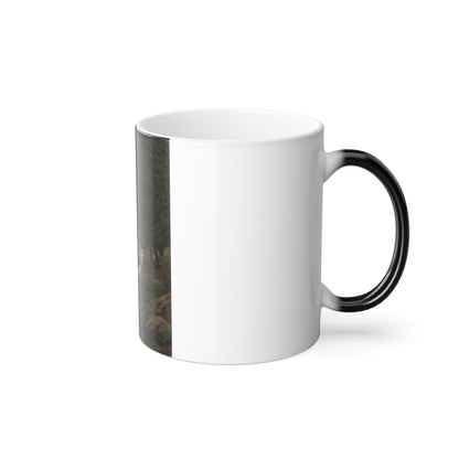 Caspar David Friedrich (1774-1840) Tannen am Wasserfall (The Evergreens by the Waterfall) - Color Changing Mug 11oz-11oz-The Sticker Space