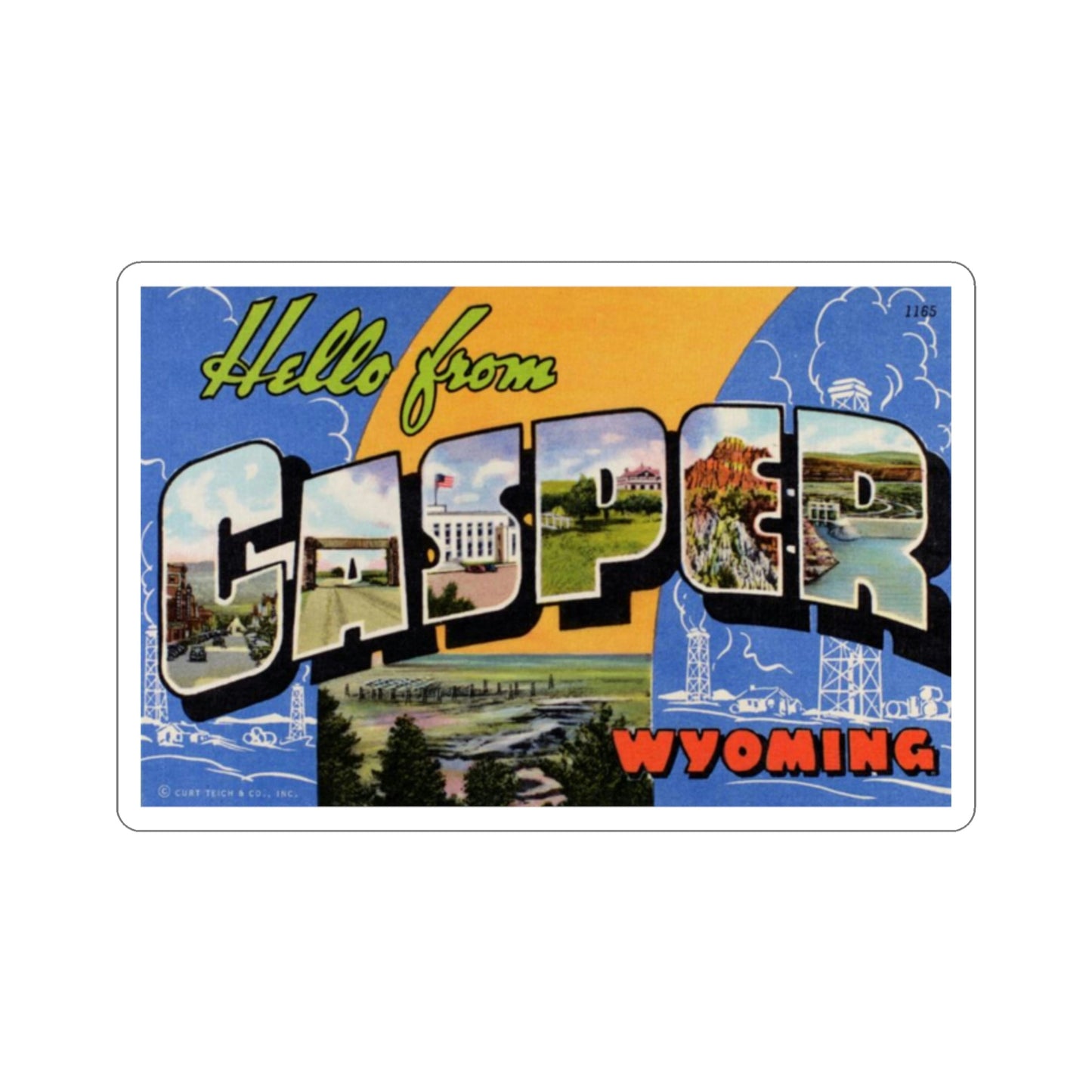 Casper Wyoming (Greeting Cards) STICKER Vinyl Die-Cut Decal-2 Inch-The Sticker Space