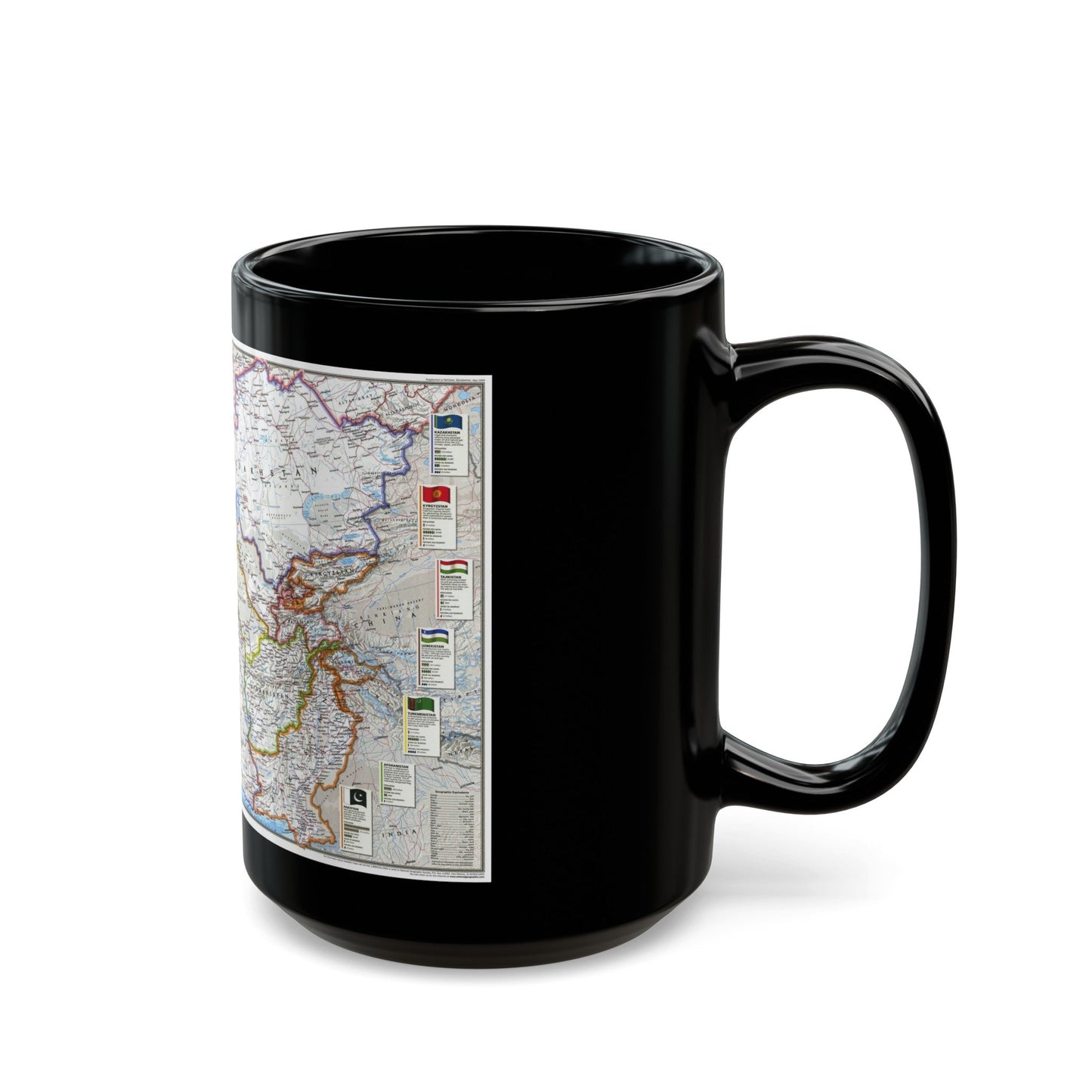 Caspian Region- Promise and Peril (1999) (Map) Black Coffee Mug-The Sticker Space