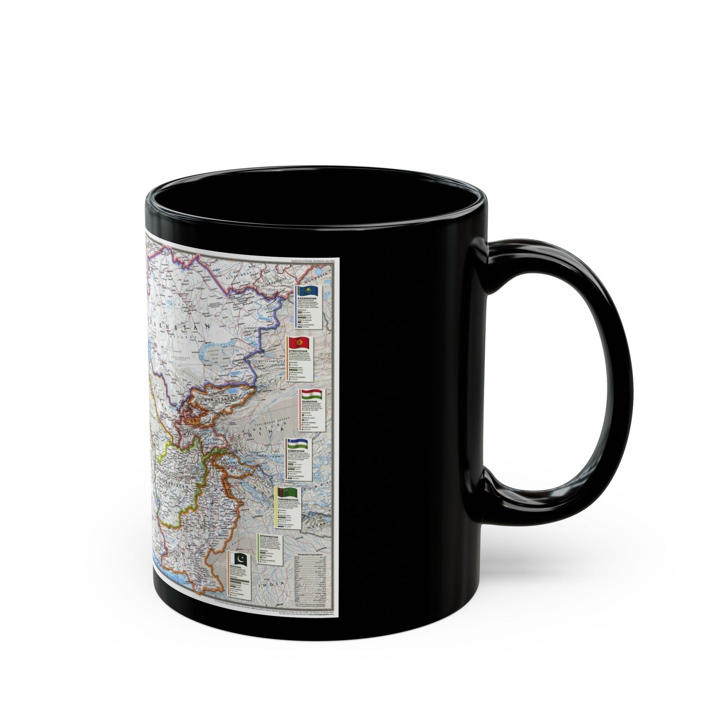 Caspian Region- Promise and Peril (1999) (Map) Black Coffee Mug-The Sticker Space