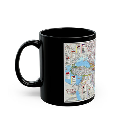 Caspian Region- Promise and Peril (1999) (Map) Black Coffee Mug-The Sticker Space