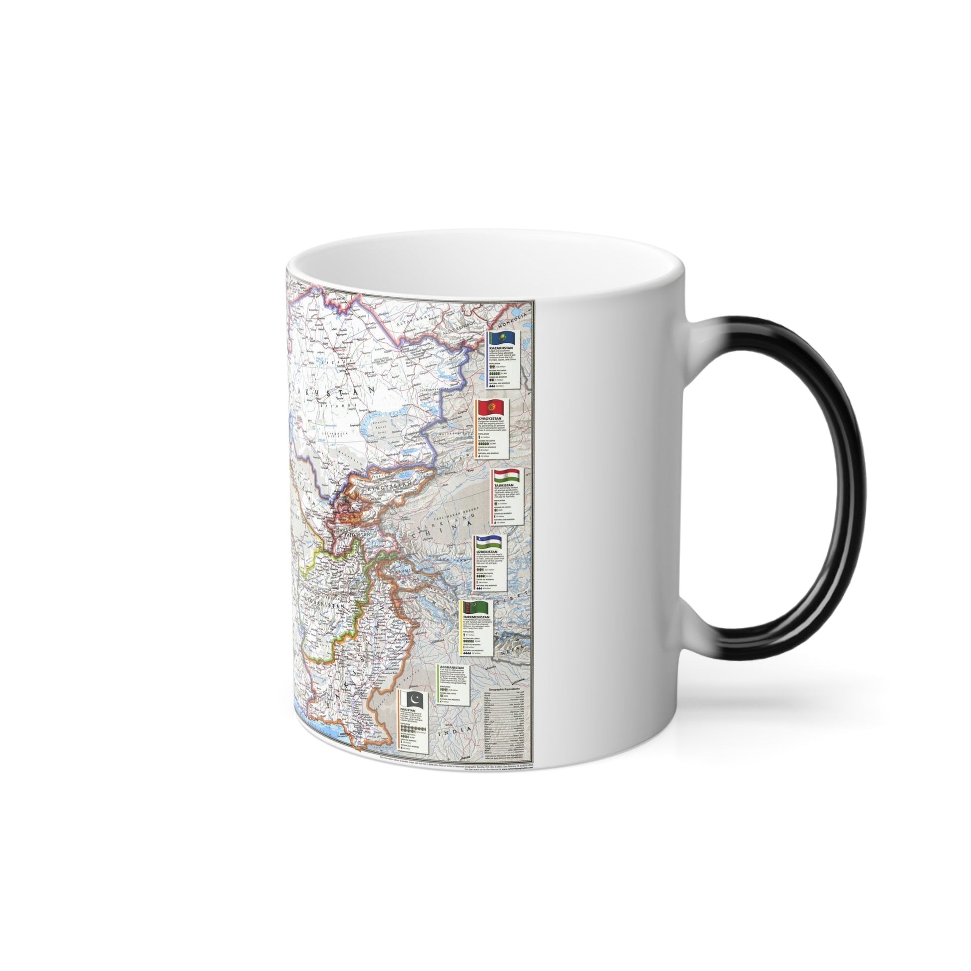 Caspian Region- Promise and Peril (1999) (Map) Color Changing Mug 11oz-11oz-The Sticker Space