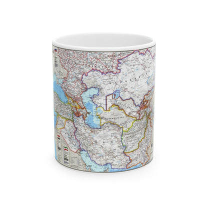 Caspian Region- Promise and Peril (1999) (Map) White Coffee Mug-11oz-The Sticker Space