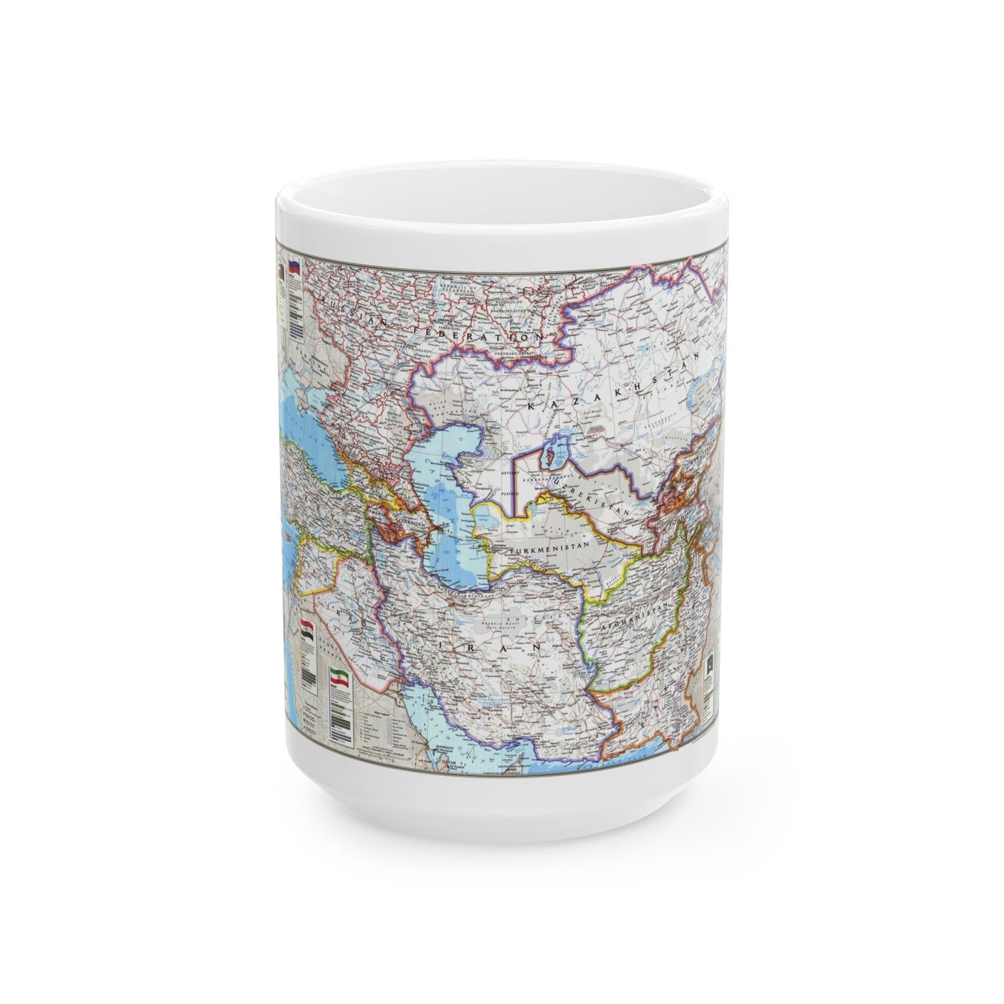 Caspian Region- Promise and Peril (1999) (Map) White Coffee Mug-15oz-The Sticker Space