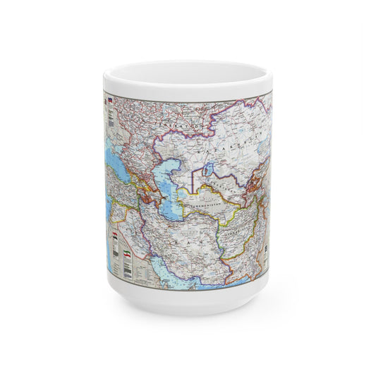 Caspian Region- Promise and Peril (1999) (Map) White Coffee Mug-15oz-The Sticker Space