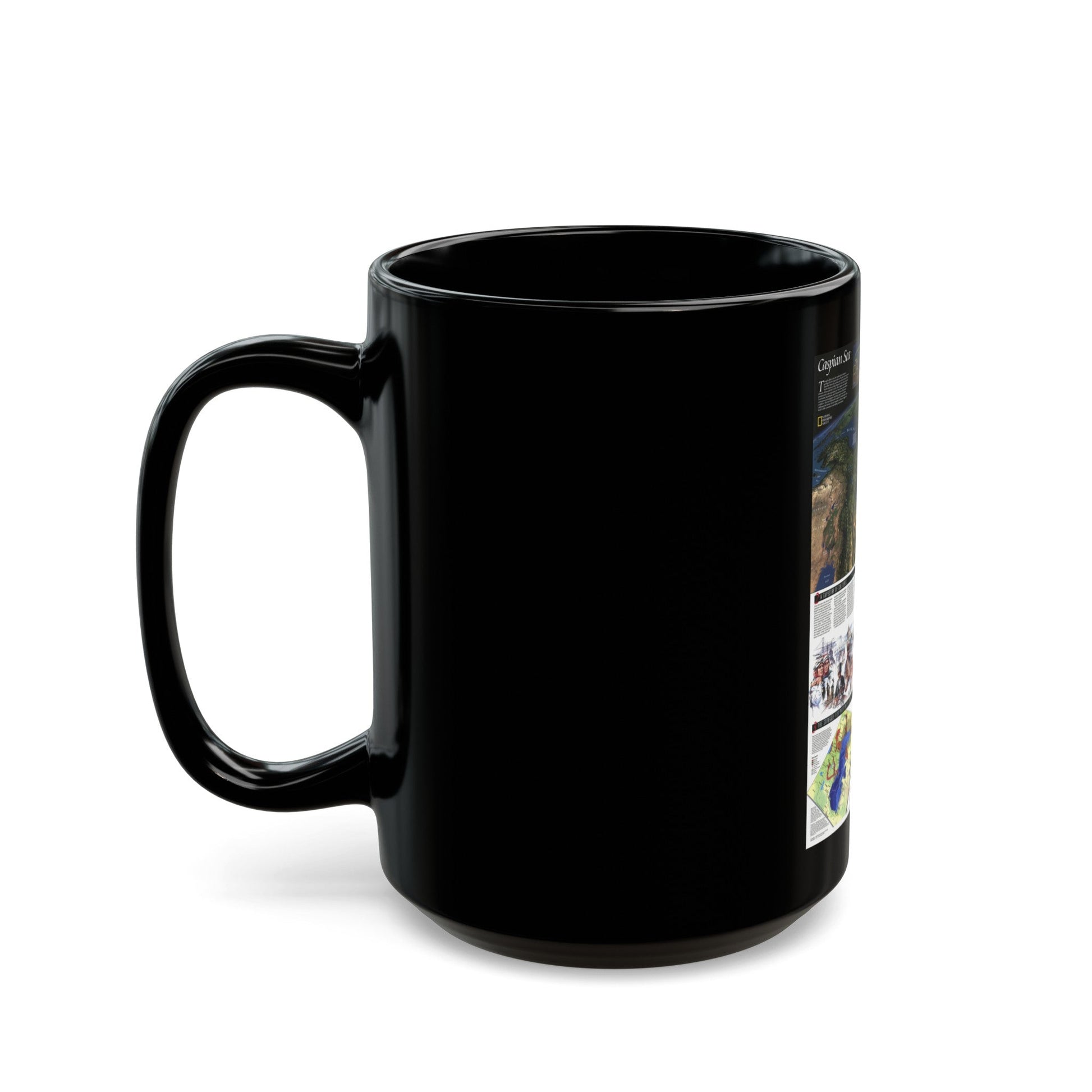 Caspian Sea (1999) (Map) Black Coffee Mug-The Sticker Space