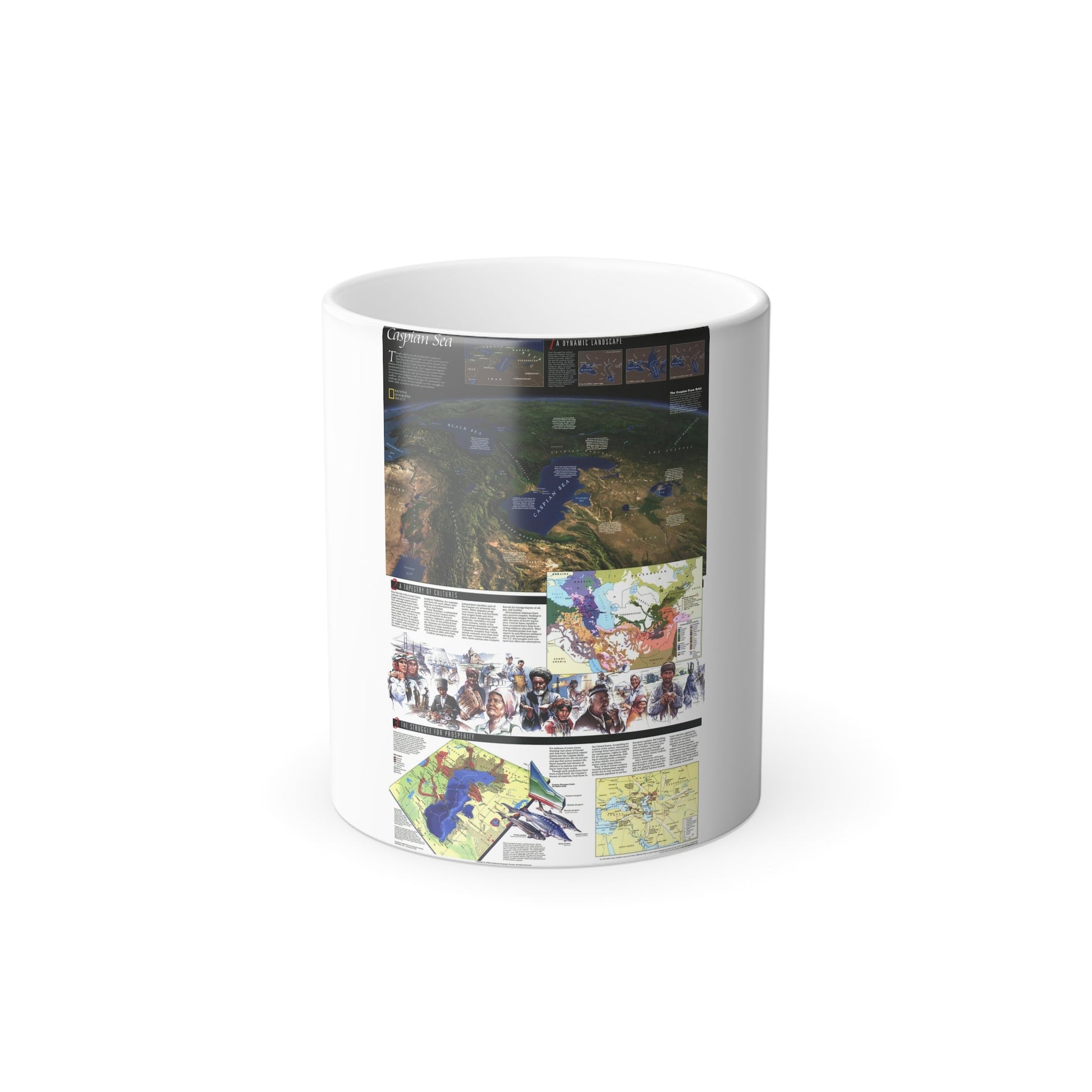 Caspian Sea (1999) (Map) Color Changing Mug 11oz-11oz-The Sticker Space