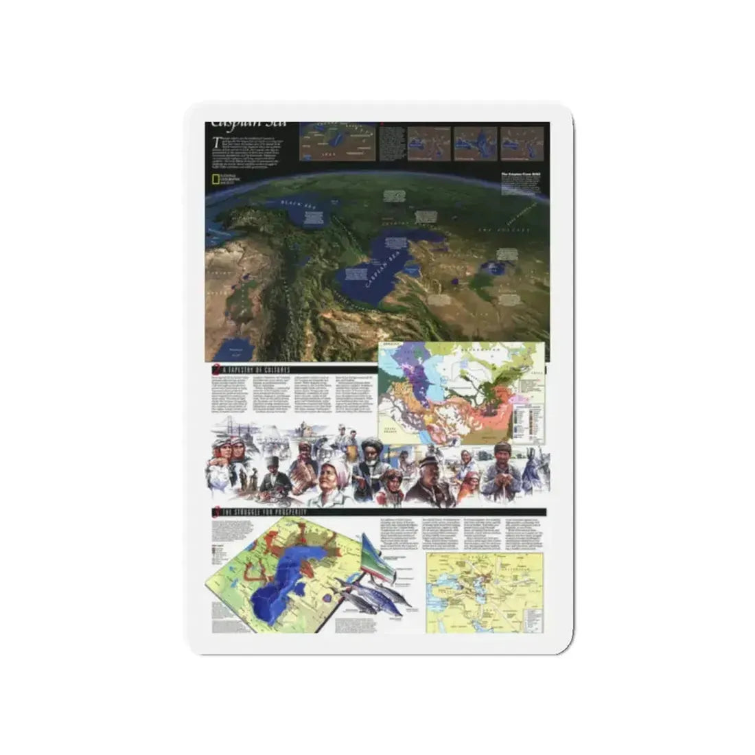 Caspian Sea (1999) (Map) Refrigerator Magnet 2 Inch - The Sticker Space