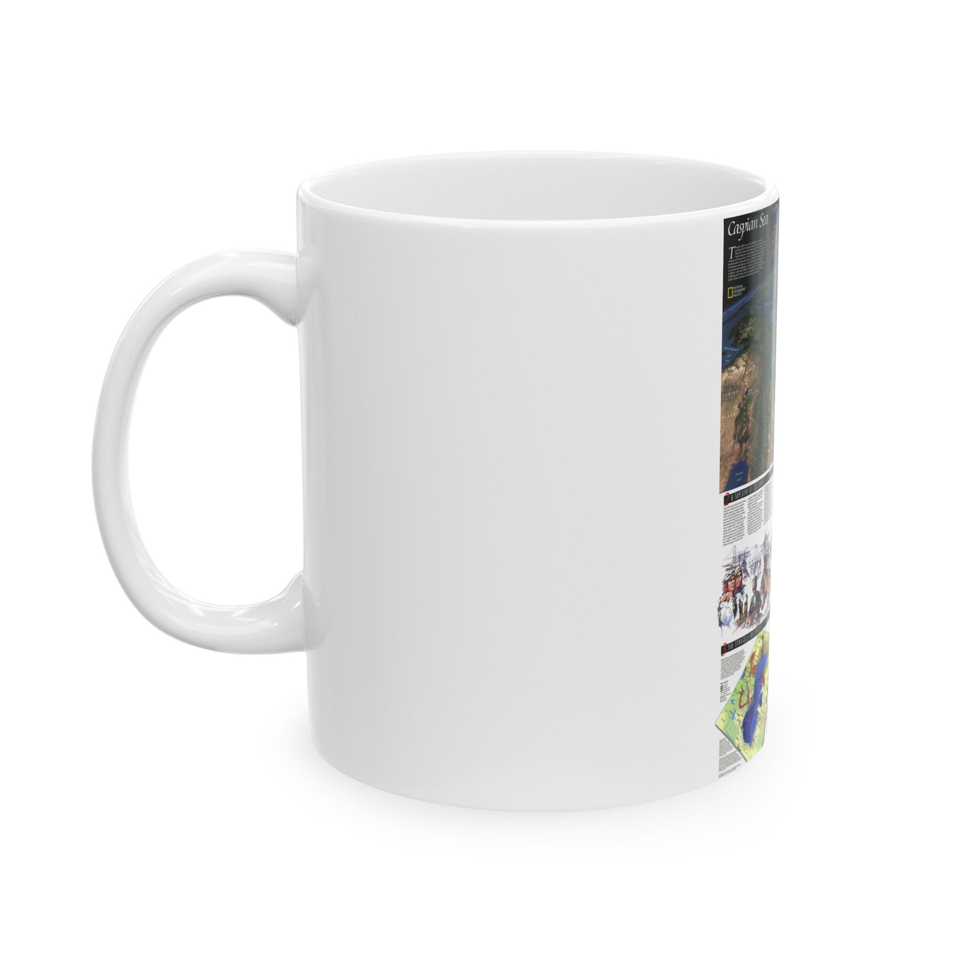 Caspian Sea (1999) (Map) White Coffee Mug-The Sticker Space