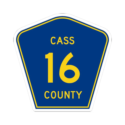 Cass County Route 16 ND (North Dakota) (Road Sign) STICKER Vinyl Kiss-Cut Decal 3 Inch White - The Sticker Space