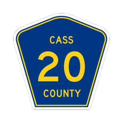 Cass County Route 20 ND (North Dakota) (Road Sign) STICKER Vinyl Kiss-Cut Decal 6 Inch White - The Sticker Space