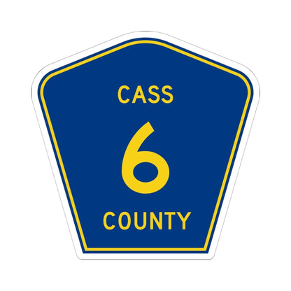 Cass County Route 6 ND (North Dakota) (Road Sign) STICKER Vinyl Kiss-Cut Decal 6 Inch White - The Sticker Space