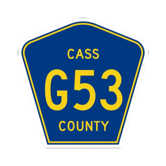 Cass County Route G53 IA (Iowa) (Road Sign) STICKER Vinyl Kiss-Cut Decal 2 Inch White - The Sticker Space