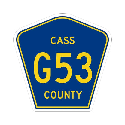 Cass County Route G53 IA (Iowa) (Road Sign) STICKER Vinyl Kiss-Cut Decal 3 Inch White - The Sticker Space