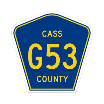 Cass County Route G53 IA (Iowa) (Road Sign) STICKER Vinyl Kiss-Cut Decal 4 Inch White - The Sticker Space