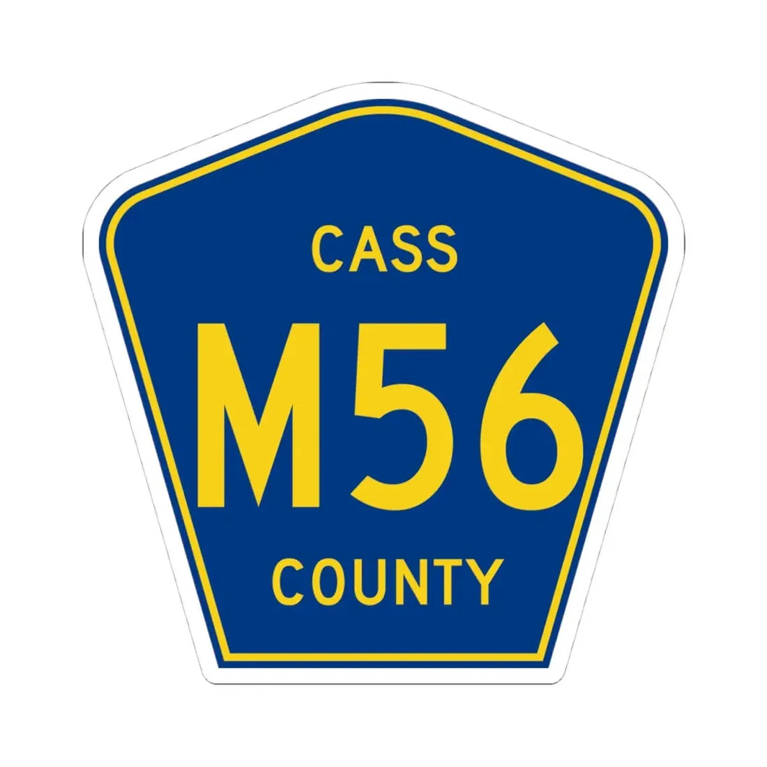 Cass County Route M56 IA (Iowa) (Road Sign) STICKER Vinyl Kiss-Cut Decal 4 Inch White - The Sticker Space
