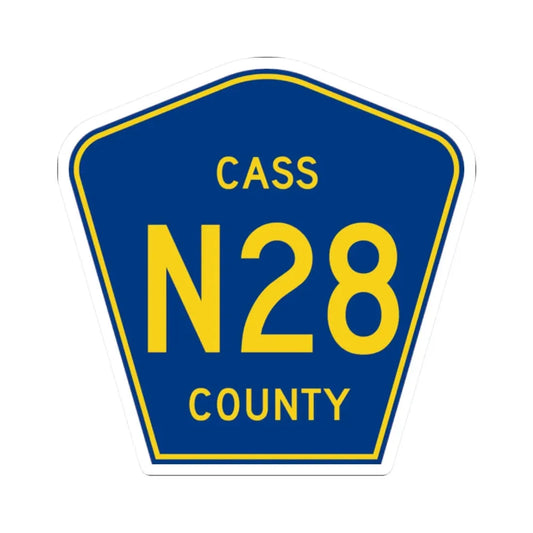 Cass County Route N28 IA (Iowa) (Road Sign) STICKER Vinyl Kiss-Cut Decal 2 Inch White - The Sticker Space
