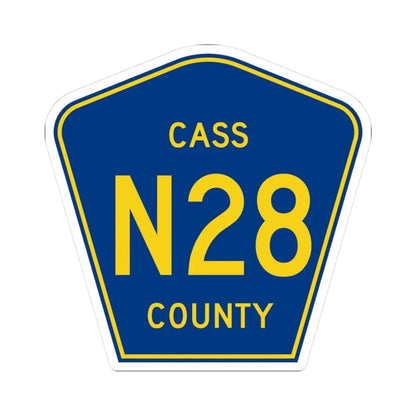 Cass County Route N28 IA (Iowa) (Road Sign) STICKER Vinyl Kiss-Cut Decal 3 Inch White - The Sticker Space