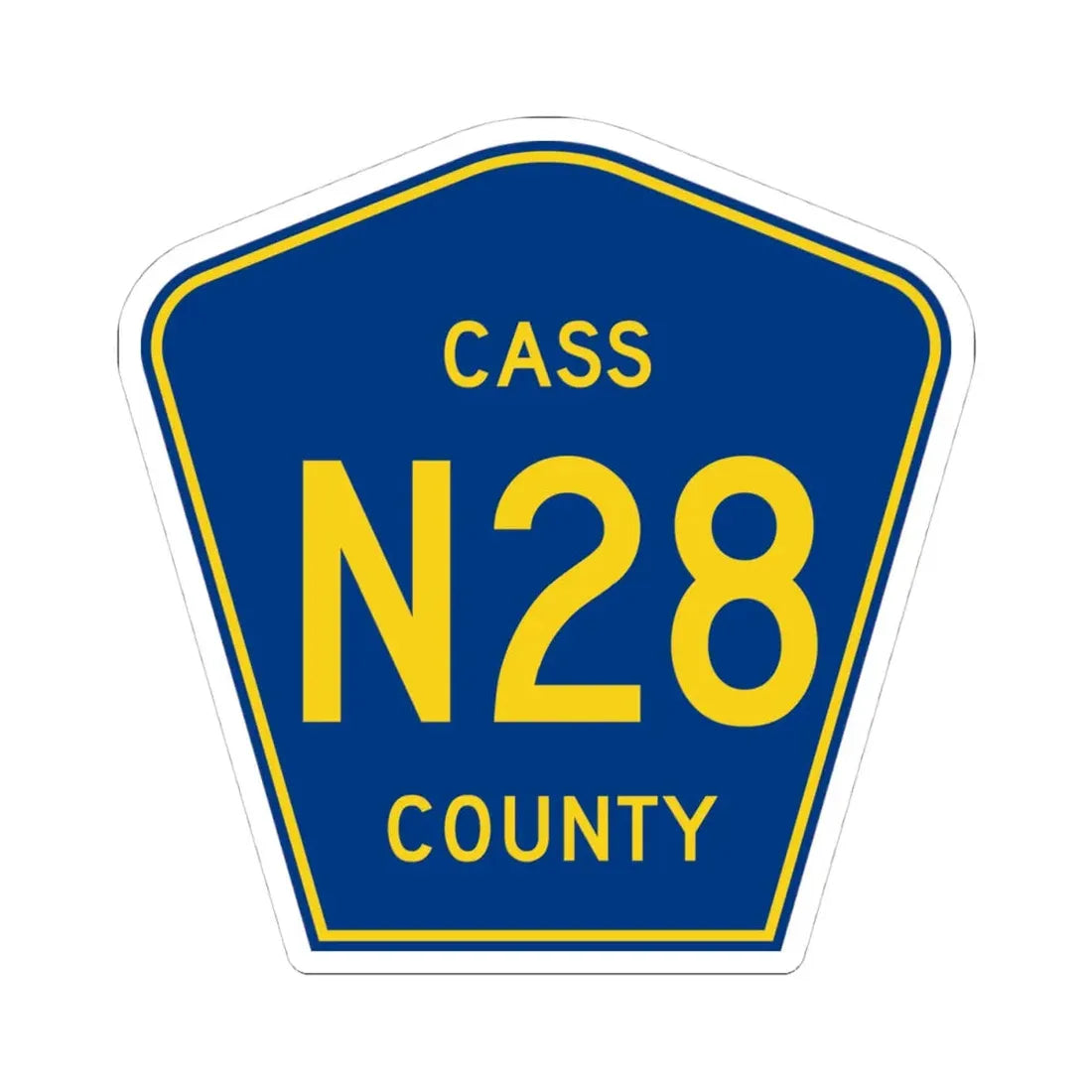 Cass County Route N28 IA (Iowa) (Road Sign) STICKER Vinyl Kiss-Cut Decal 4 Inch White - The Sticker Space