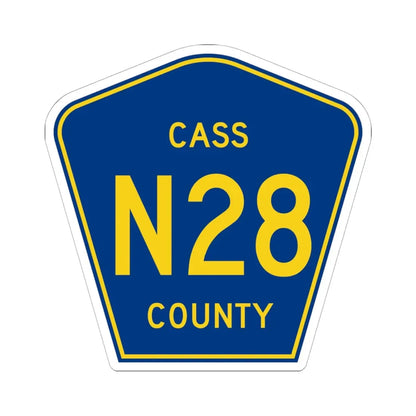 Cass County Route N28 IA (Iowa) (Road Sign) STICKER Vinyl Kiss-Cut Decal 6 Inch White - The Sticker Space