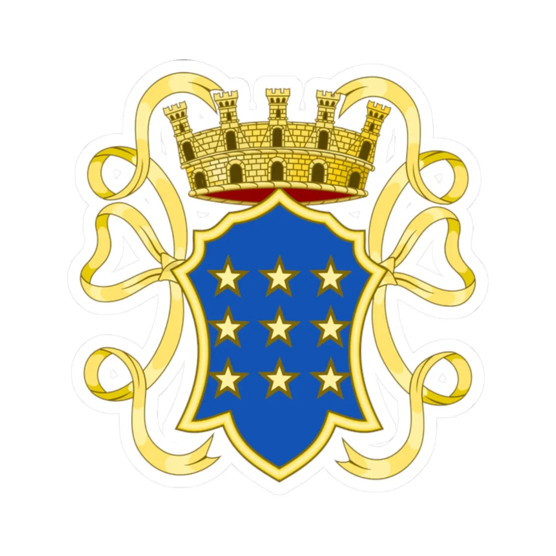 Cassino-Stemma (Italy) (Coat of Arms) STICKER Vinyl Kiss-Cut Decal 2 Inch White - The Sticker Space